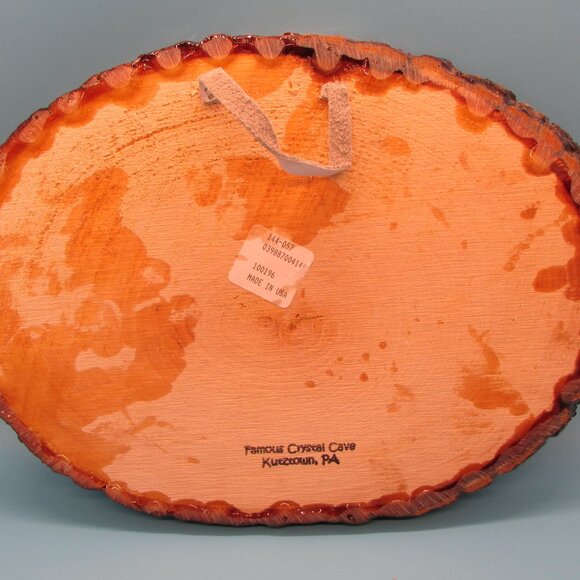 Last Supper Religious Plaque: Vintage Decoupage Live Edge Wood Slice - Picture 5 of 7